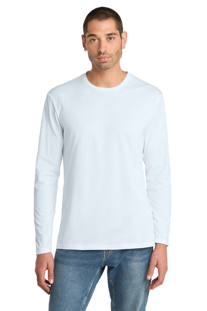 Bright White District Perfect Weight Long Sleeve Tee. DT105 plain