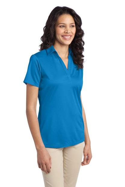 Brilliant Blue Port Authority Women's Silk Touch Performance Polo. L540 plain