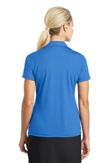 Brisk Blue Nike Women's Dri-FIT Vertical Mesh Polo. 637165 plain