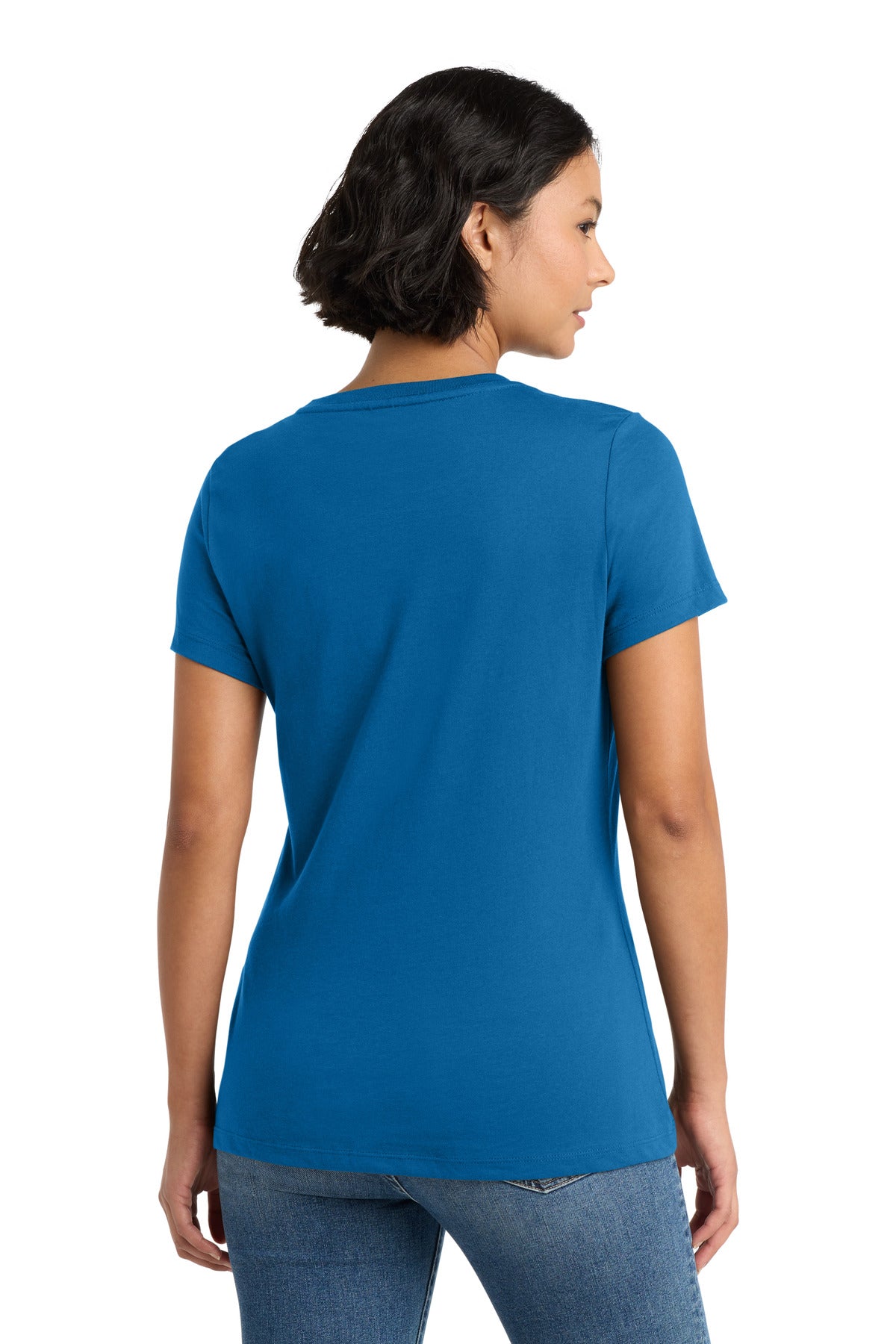 BrtBlue District Women's Perfect Weight Tee. DM104L plain