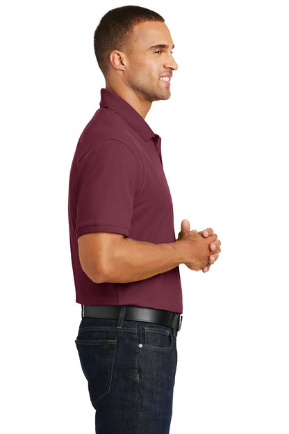 Burgundy Port Authority Core Classic Pique Polo. K100 plain