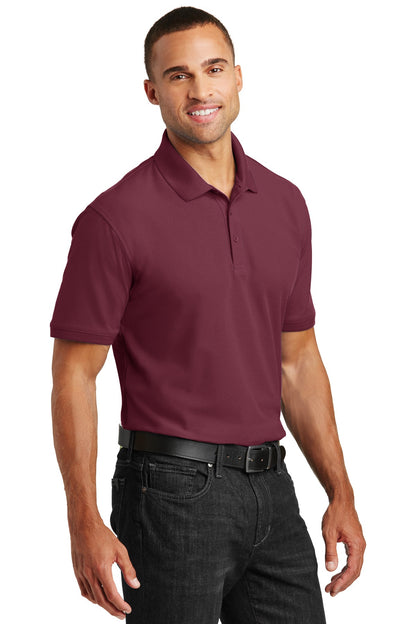 Burgundy Port Authority Core Classic Pique Polo. K100 plain