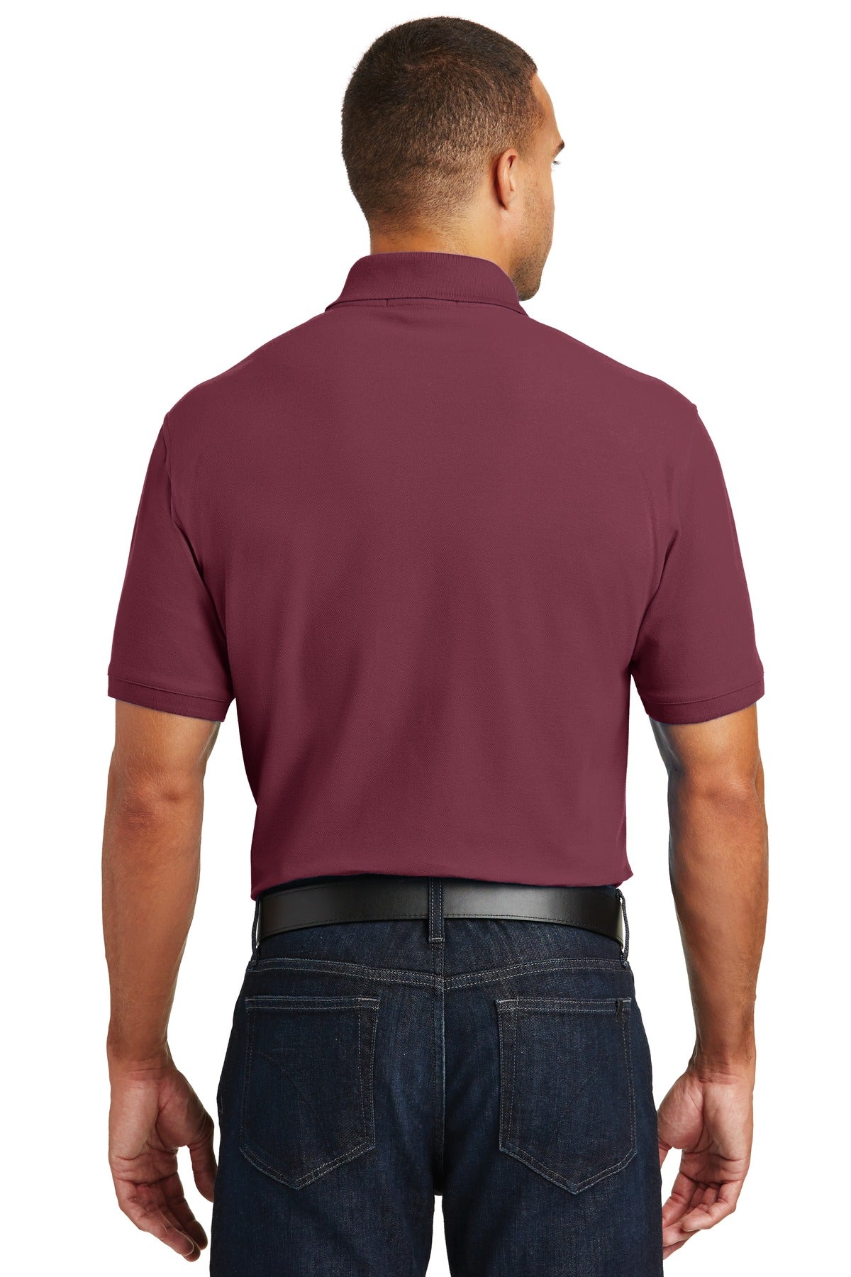 Burgundy Port Authority Core Classic Pique Polo. K100 plain