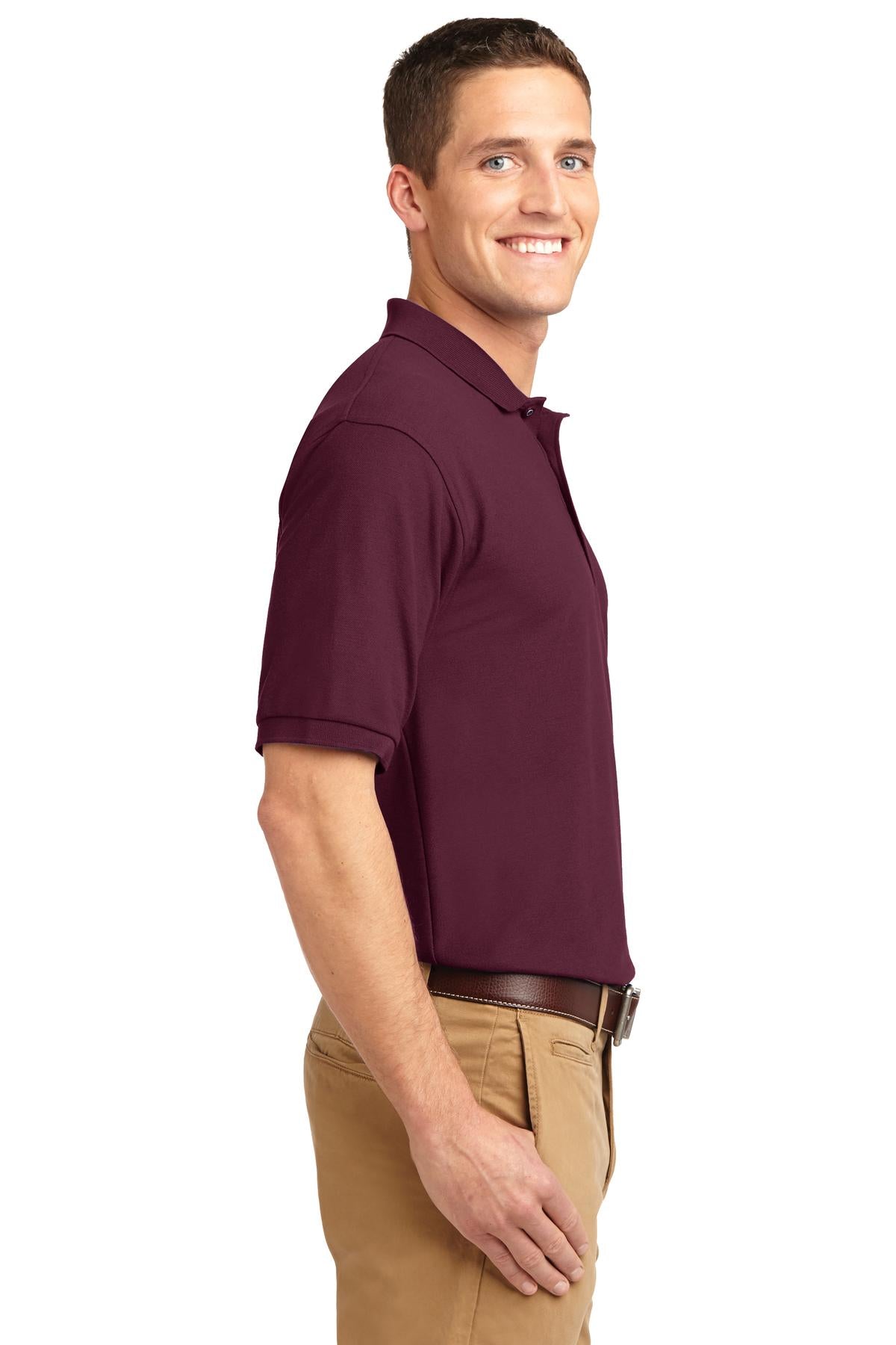 Burgundy Port Authority Silk Touch Polo K500 plain