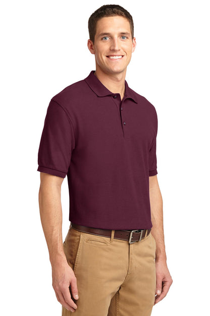 Burgundy Port Authority Silk Touch Polo K500 plain