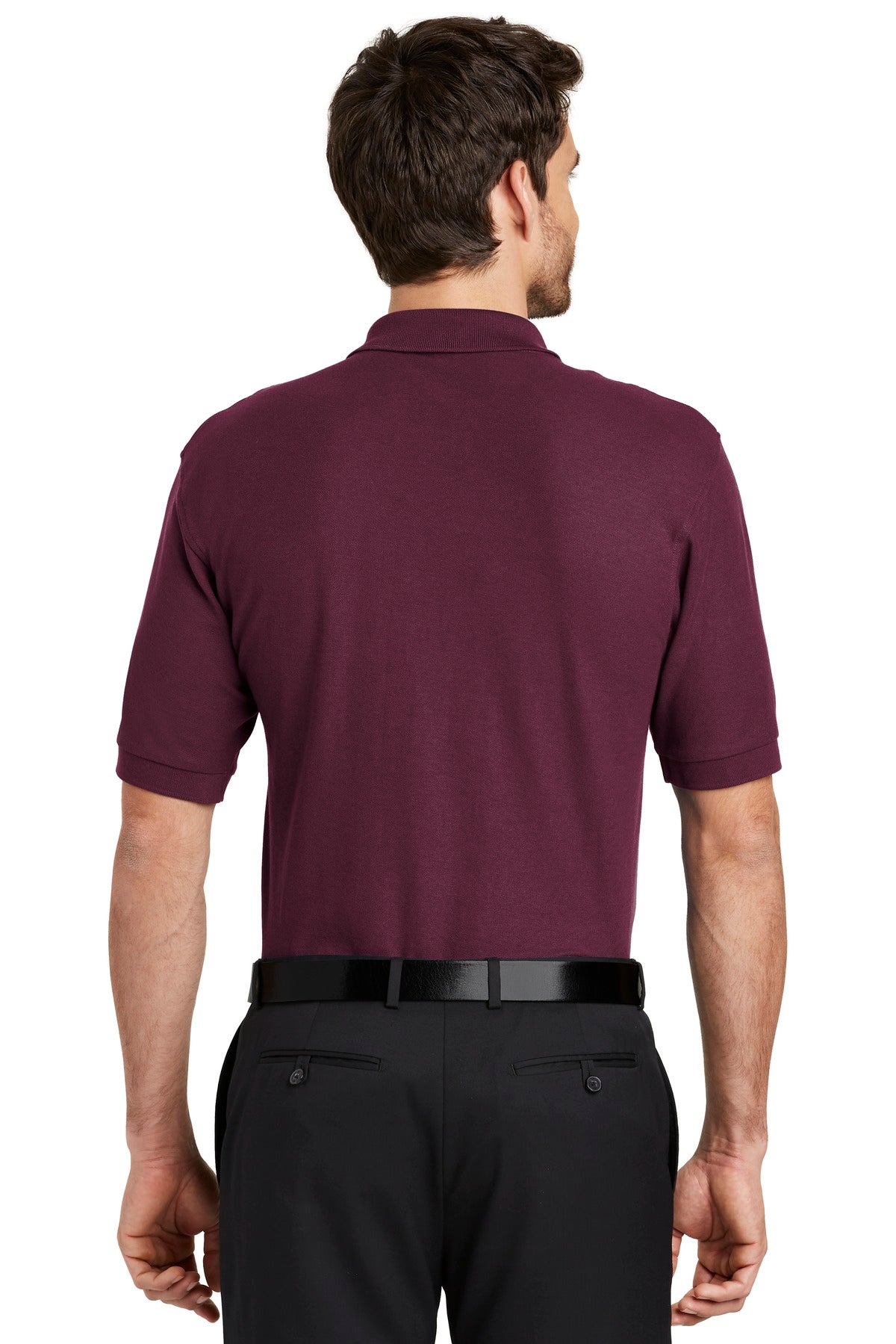 Burgundy Port Authority Tall Silk Touch Polo with Pocket. TLK500P plain