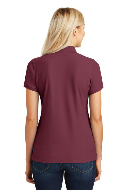 Burgundy Port Authority Women's Core Classic Pique Polo. L100 plain