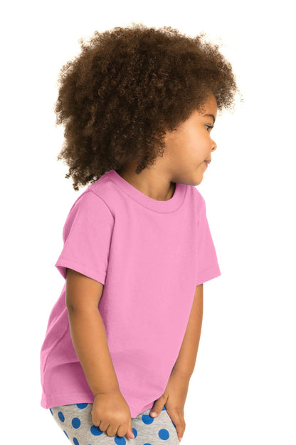 Candy Pink Port & Co Toddler Core Cotton Tee. CAR54T plain