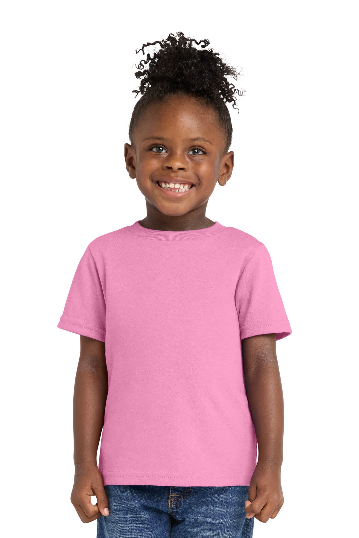 Candy Pink Port & Co Toddler Core Cotton Tee. CAR54T plain