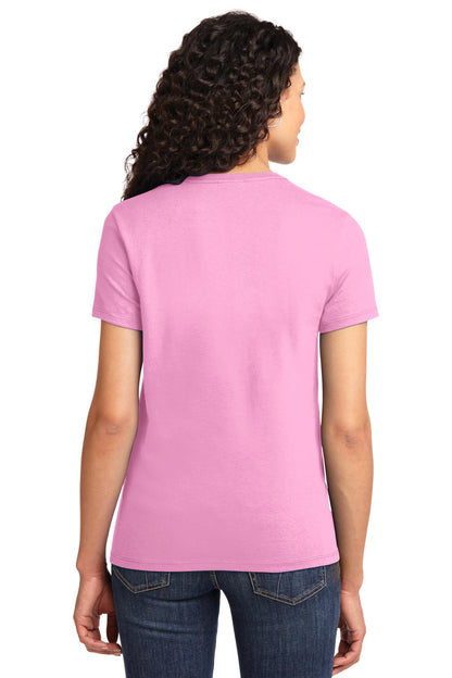 Candy Pink Port & Co Women's Essential Tee. LPC61 plain