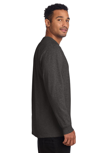Carbon Heather Carhartt Long Sleeve Henley T-Shirt CTK128 plain