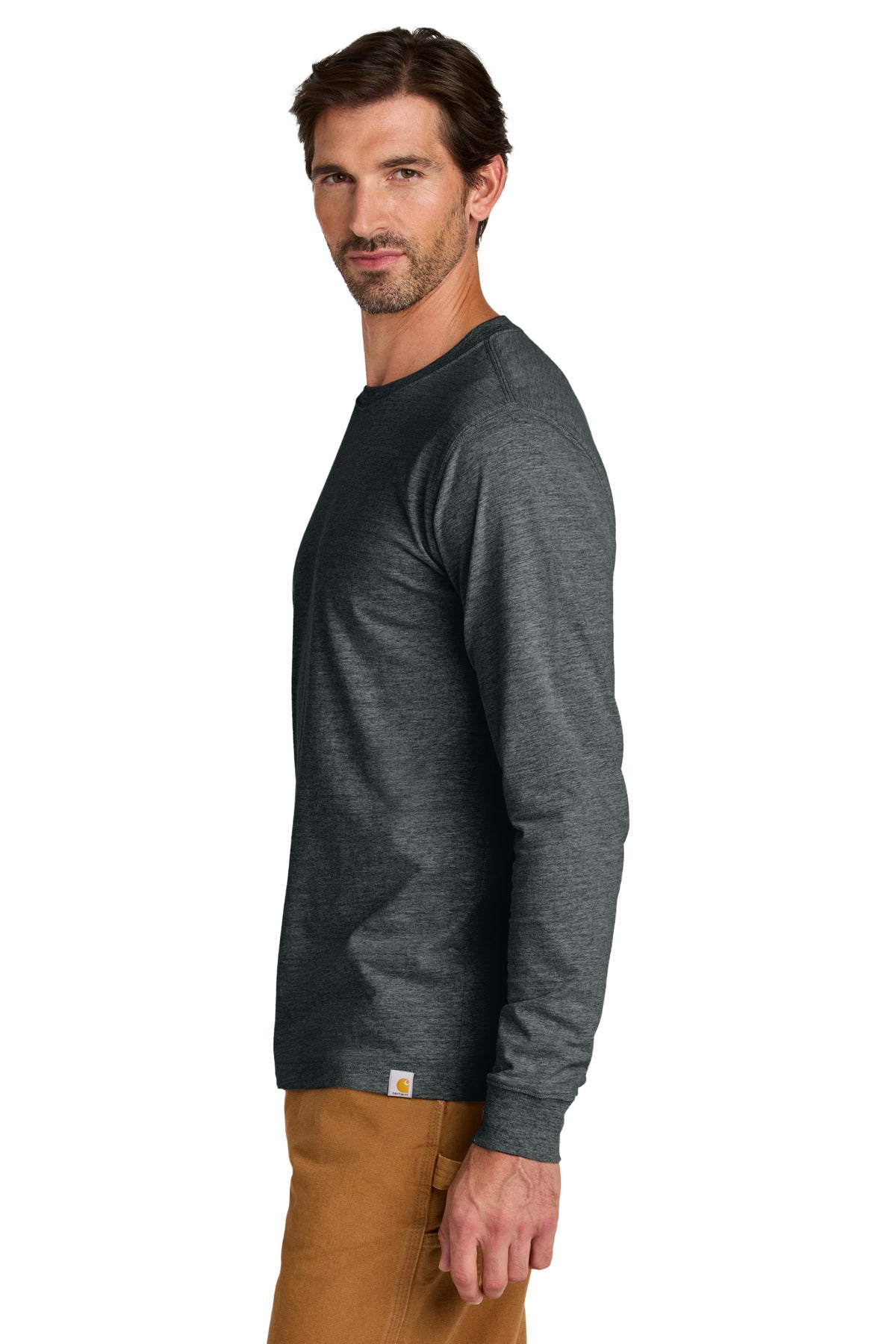 CarbonHthr Carhartt Long Sleeve T-Shirt CT106921 plain