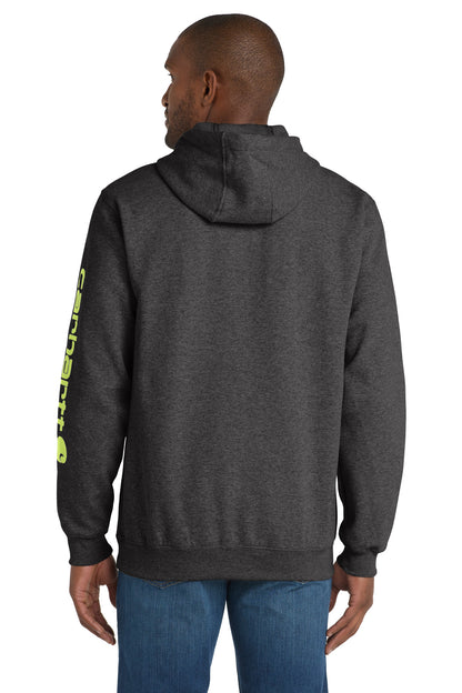CarbonHthr Carhartt Midweight Hooded Logo Sweatshirt CTK288 plain