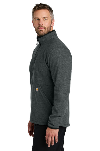 CarbonHthr Carhartt Textured 1/2-Zip Fleece Jacket CT106417 plain