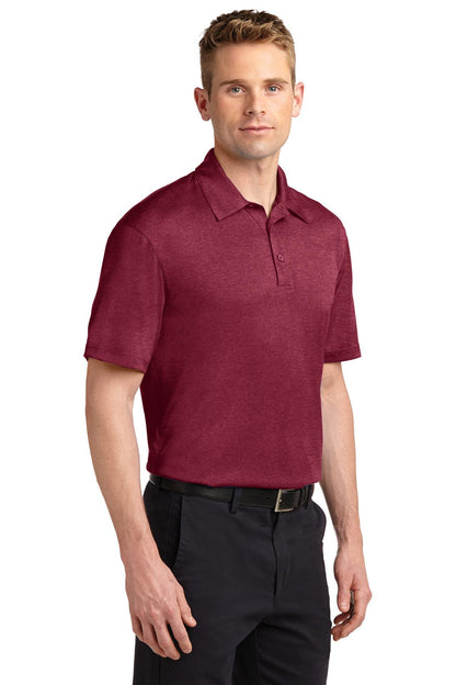 Cardinal Hthr Sport-Tek Heather Contender Polo. ST660 plain