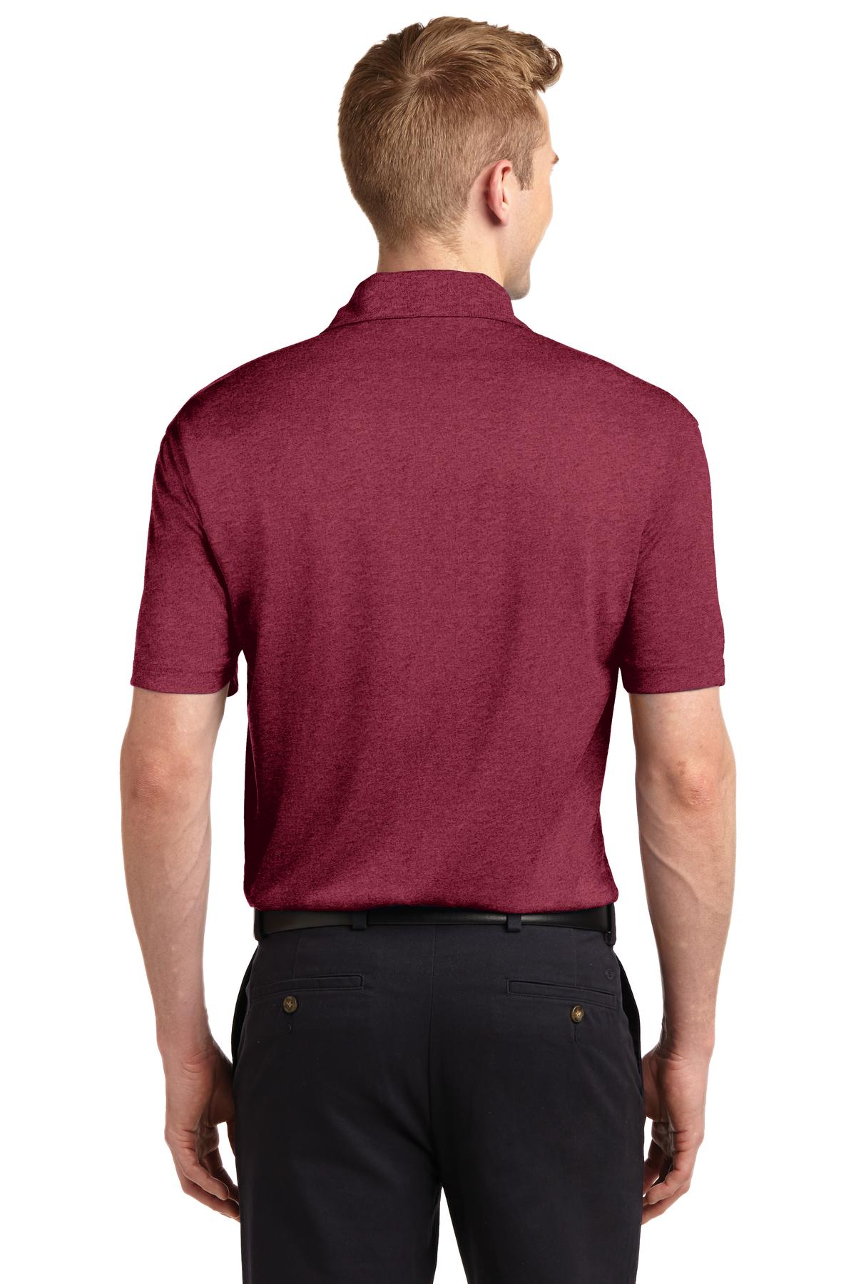 Cardinal Hthr Sport-Tek Heather Contender Polo. ST660 plain