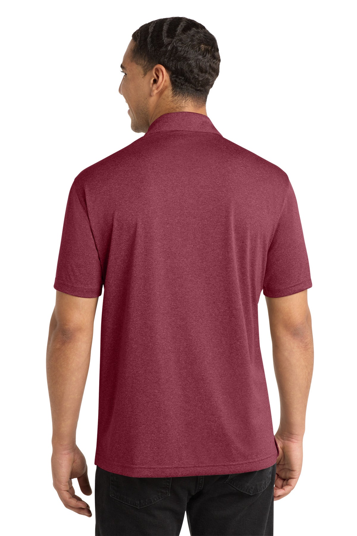 Cardinal Hthr Sport-Tek Heather Contender Polo. ST660 plain