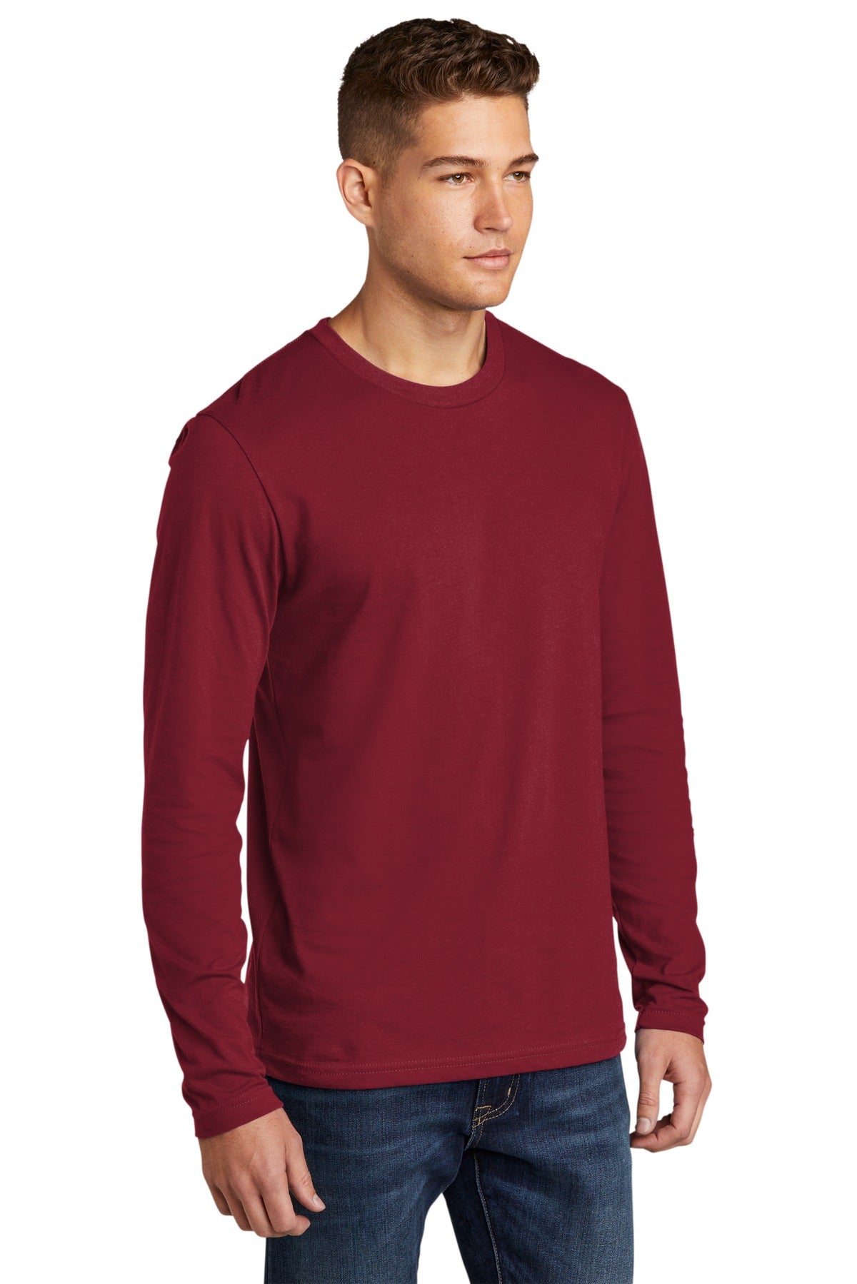 Cardinal Next Level Apparel Cotton Long Sleeve Tee. NL3601 plain