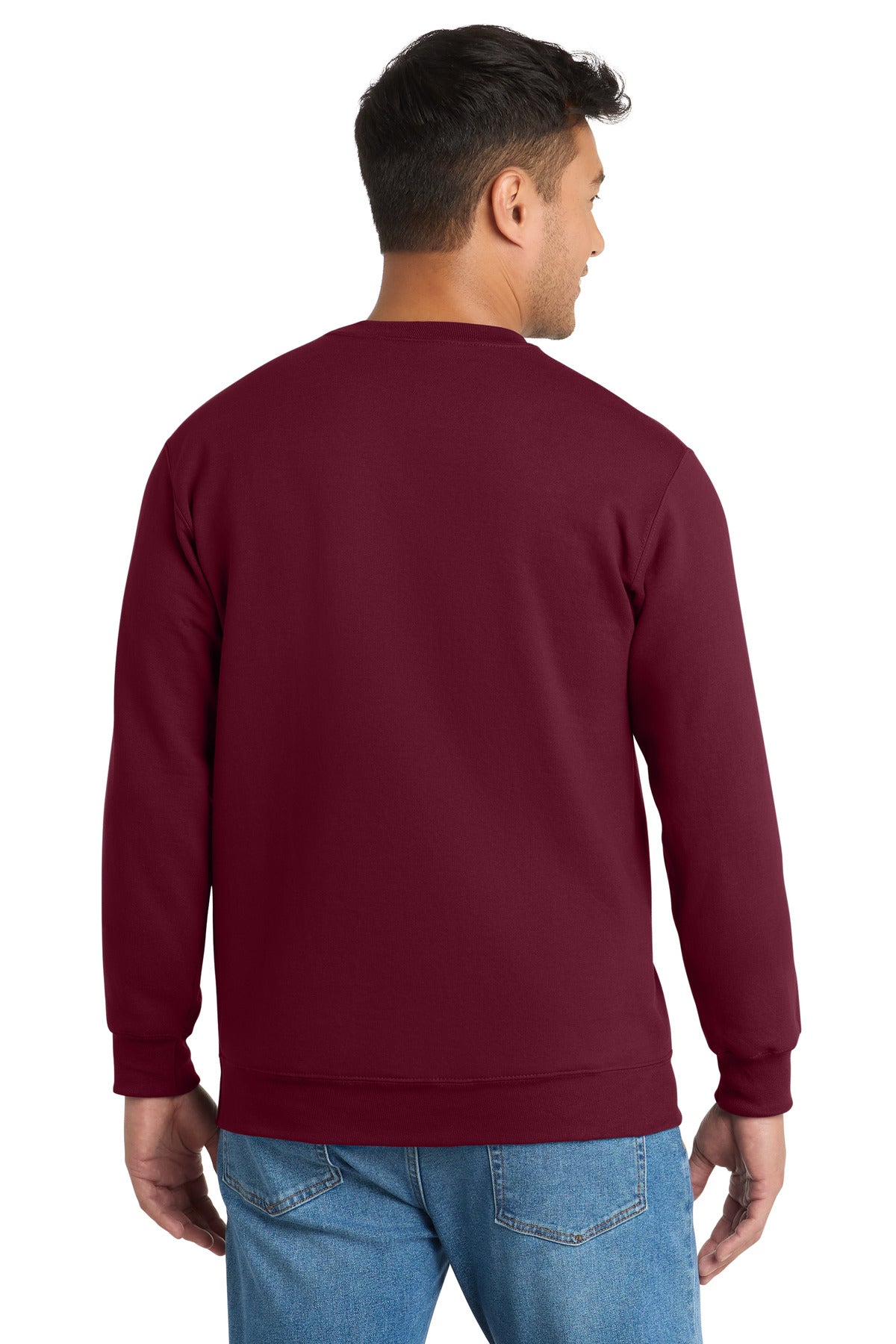 Cardinal Port & Co Essential Fleece Crewneck Sweatshirt. PC90 plain