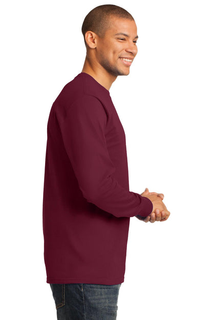 Cardinal Port & Co Long Sleeve Essential Tee. PC61LS plain