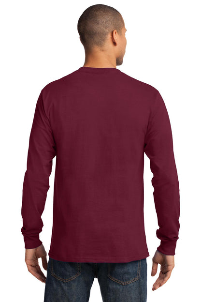 Cardinal Port & Co Long Sleeve Essential Tee. PC61LS plain