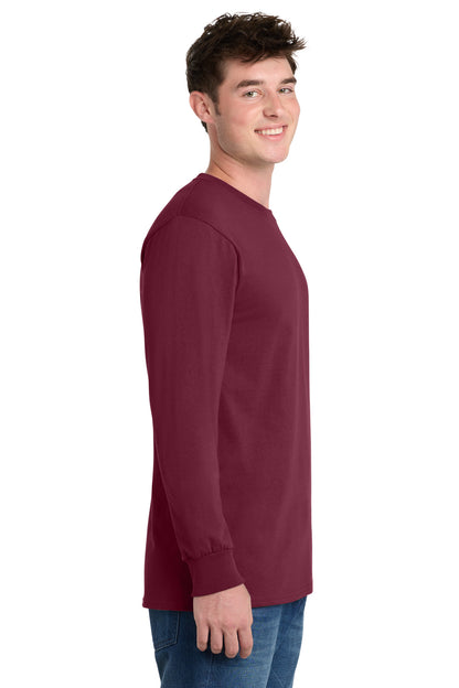 Cardinal Port & Co Long Sleeve Essential Tee. PC61LS plain