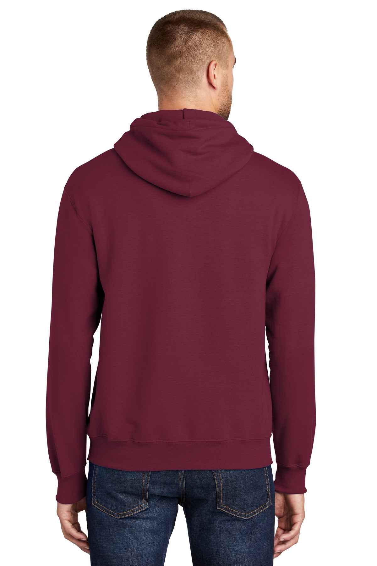 Cardinal Port & Co Tall Essential Fleece Pullover Hooded Sweatshirt. PC90HT plain