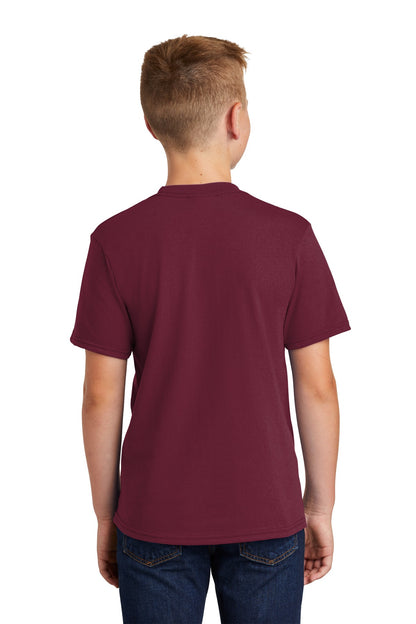 Cardinal Port & Co Youth Core Blend Tee. PC55Y plain
