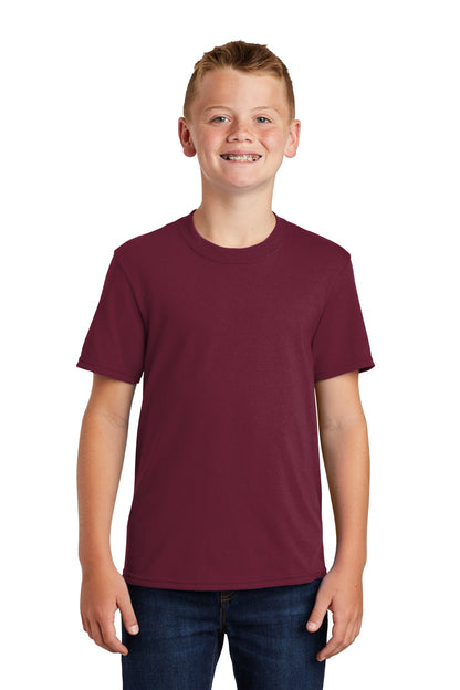 Cardinal Port & Co Youth Core Blend Tee. PC55Y plain