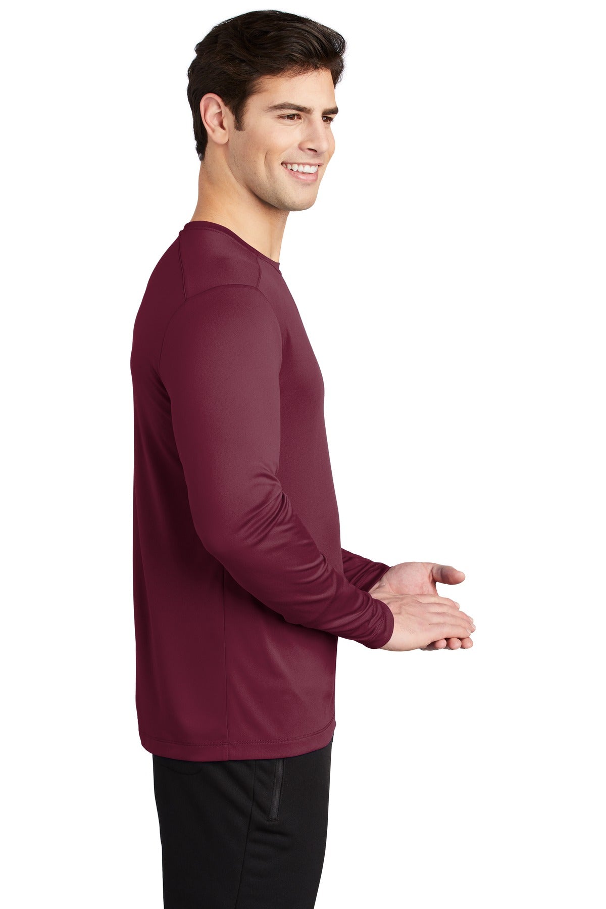 Cardinal Sport-Tek Posi-UV Pro Long Sleeve Tee. ST420LS plain