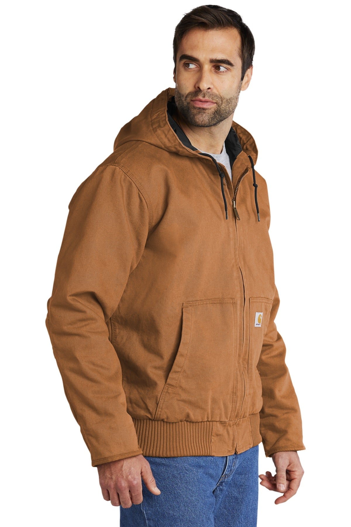 Carhartt Brown Carhartt Washed Duck Active Jac. CT104050 plain