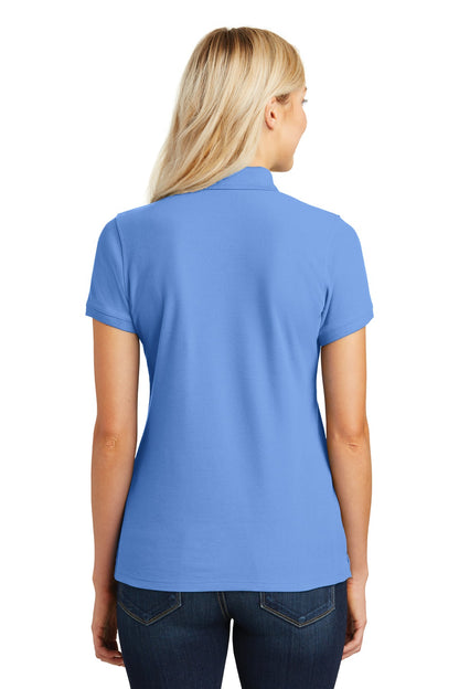 Carolina Blue Port Authority Women's Core Classic Pique Polo. L100 plain