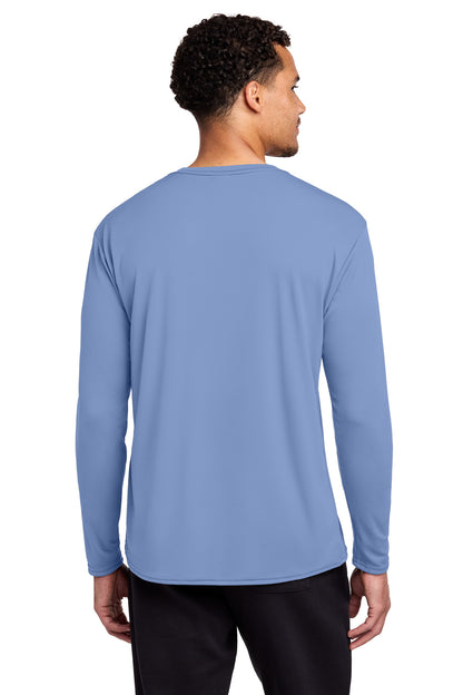 Carolina Blue Port & Co Long Sleeve Performance Tee. PC380LS plain