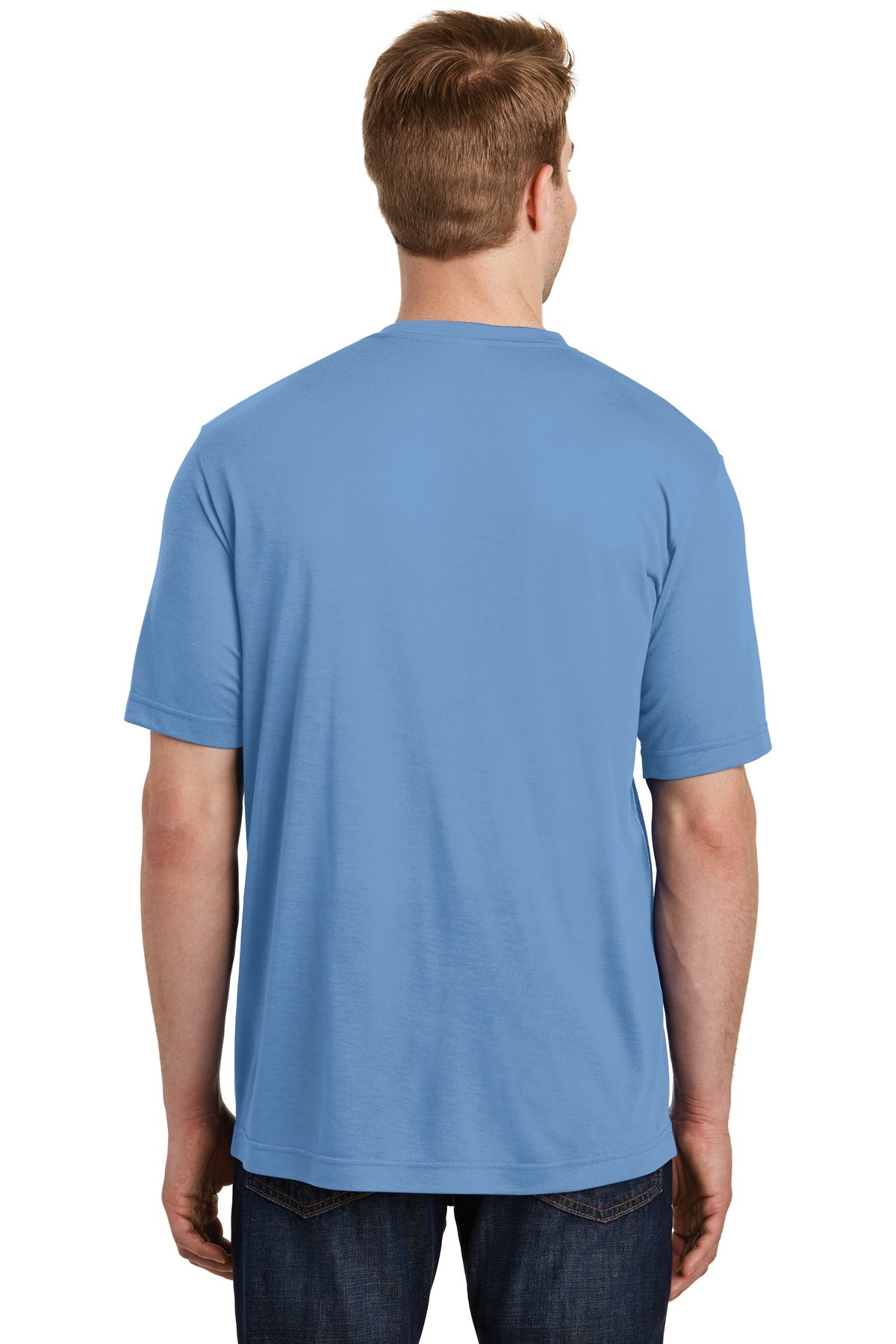 Carolina Blue Sport-Tek PosiCharge Competitor Cotton Touch Tee. ST450 plain