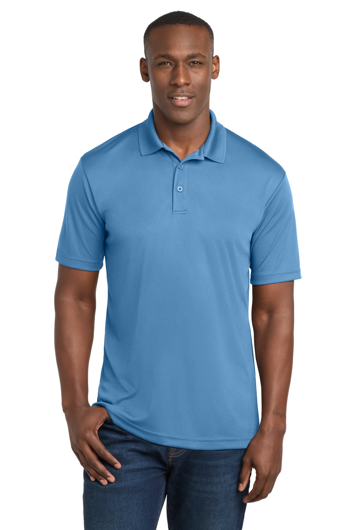 Carolina Blue Sport-Tek PosiCharge Competitor Polo. ST550 plain