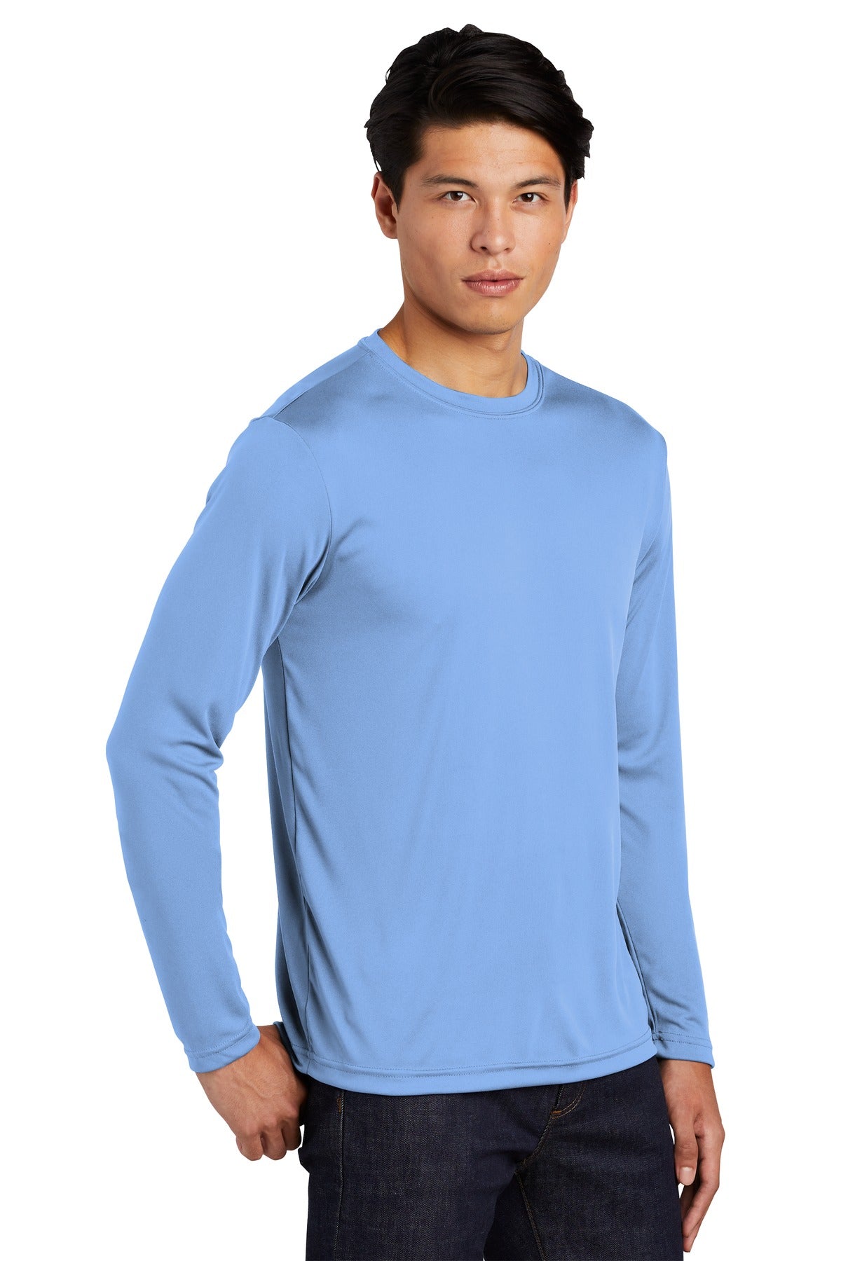 Carolina Blue Sport-Tek Tall Long Sleeve PosiCharge Competitor Tee. TST350LS plain