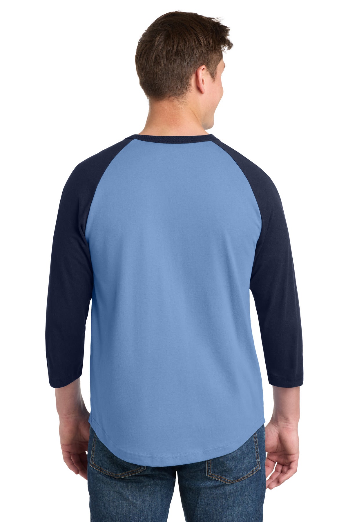 CarolinaBlu/Ny Sport-Tek Colorblock Raglan Jersey. T200 plain