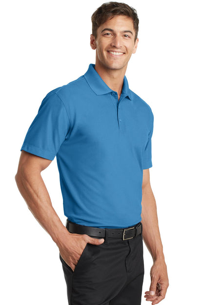Celadon Blue Port Authority Dry Zone Grid Polo. K572 plain