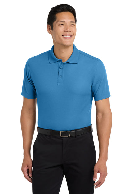 Celadon Blue Port Authority Dry Zone Grid Polo. K572 plain