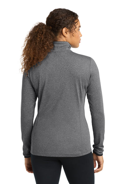 CGH/Char Grey Sport-Tek Women's Sport-Wick Stretch Contrast Full-Zip Jacket. LST853 plain