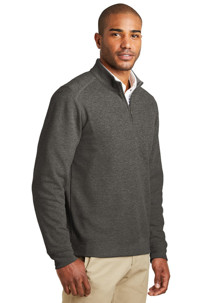 Char He/MH Gry Port Authority Interlock 1/4-Zip. K807 plain