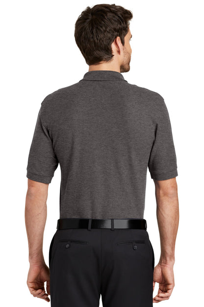 Char Hthr Grey Port Authority Silk Touch Polo K500 plain