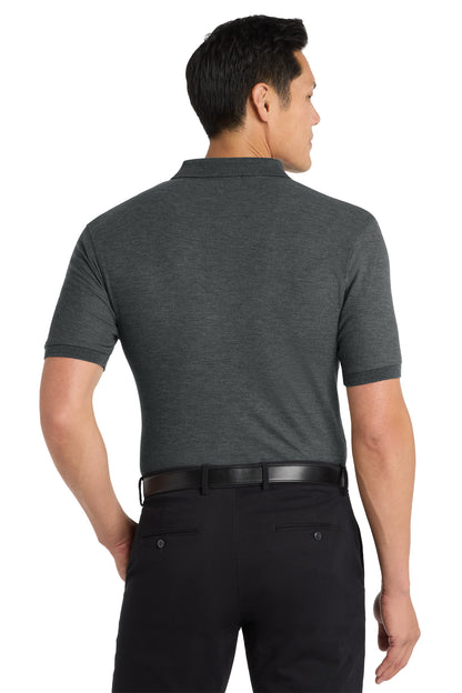 Char Hthr Grey Port Authority Silk Touch Polo K500 plain