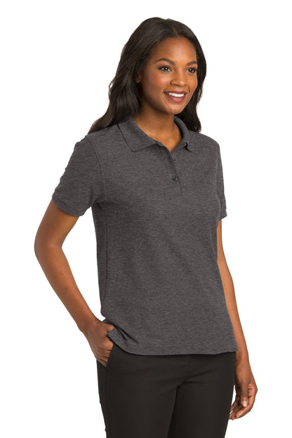 Char Hthr Grey Port Authority Women's Silk Touch Polo. L500 plain