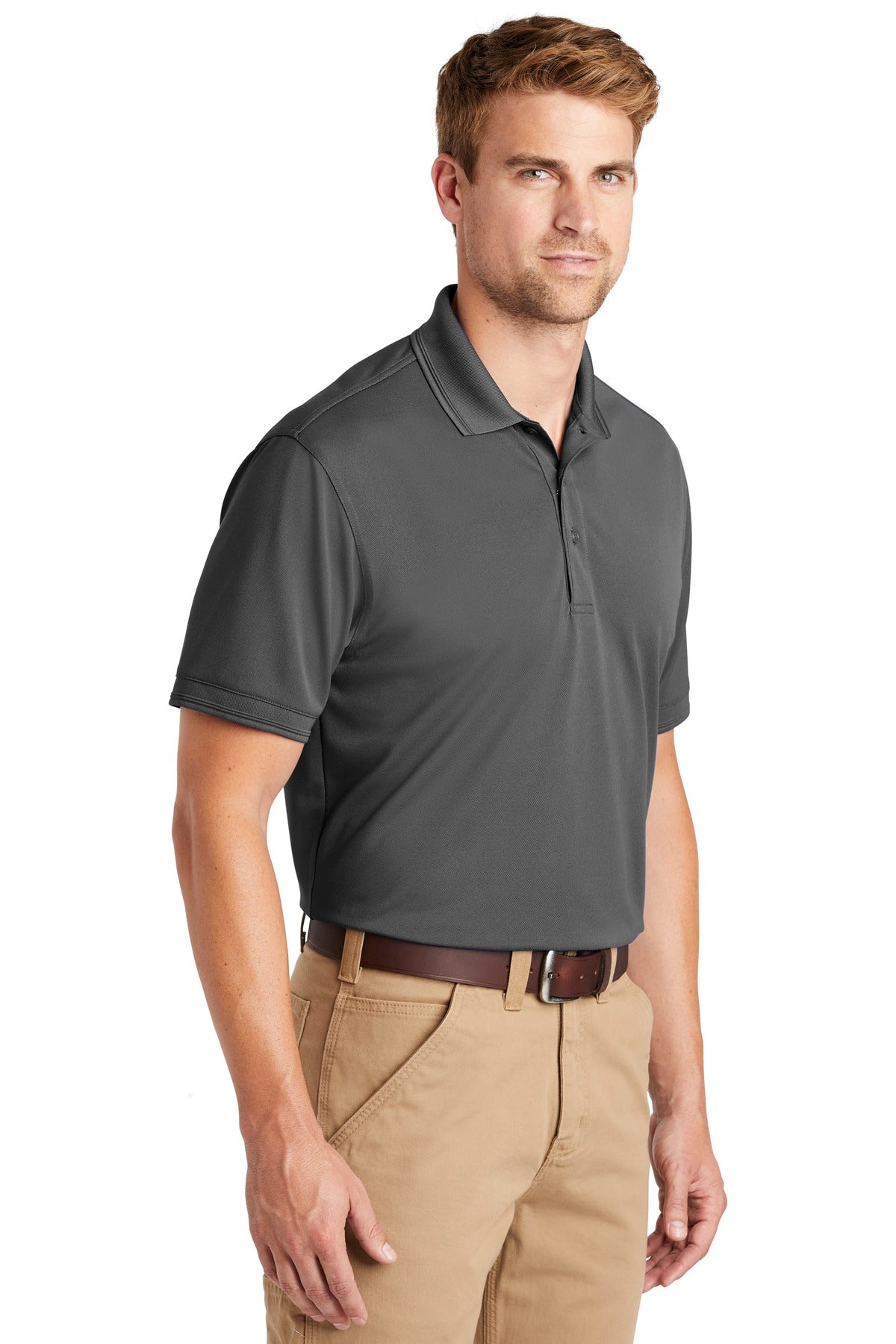 Charcoal CornerStone Industrial Snag-Proof Pique Polo. CS4020 plain