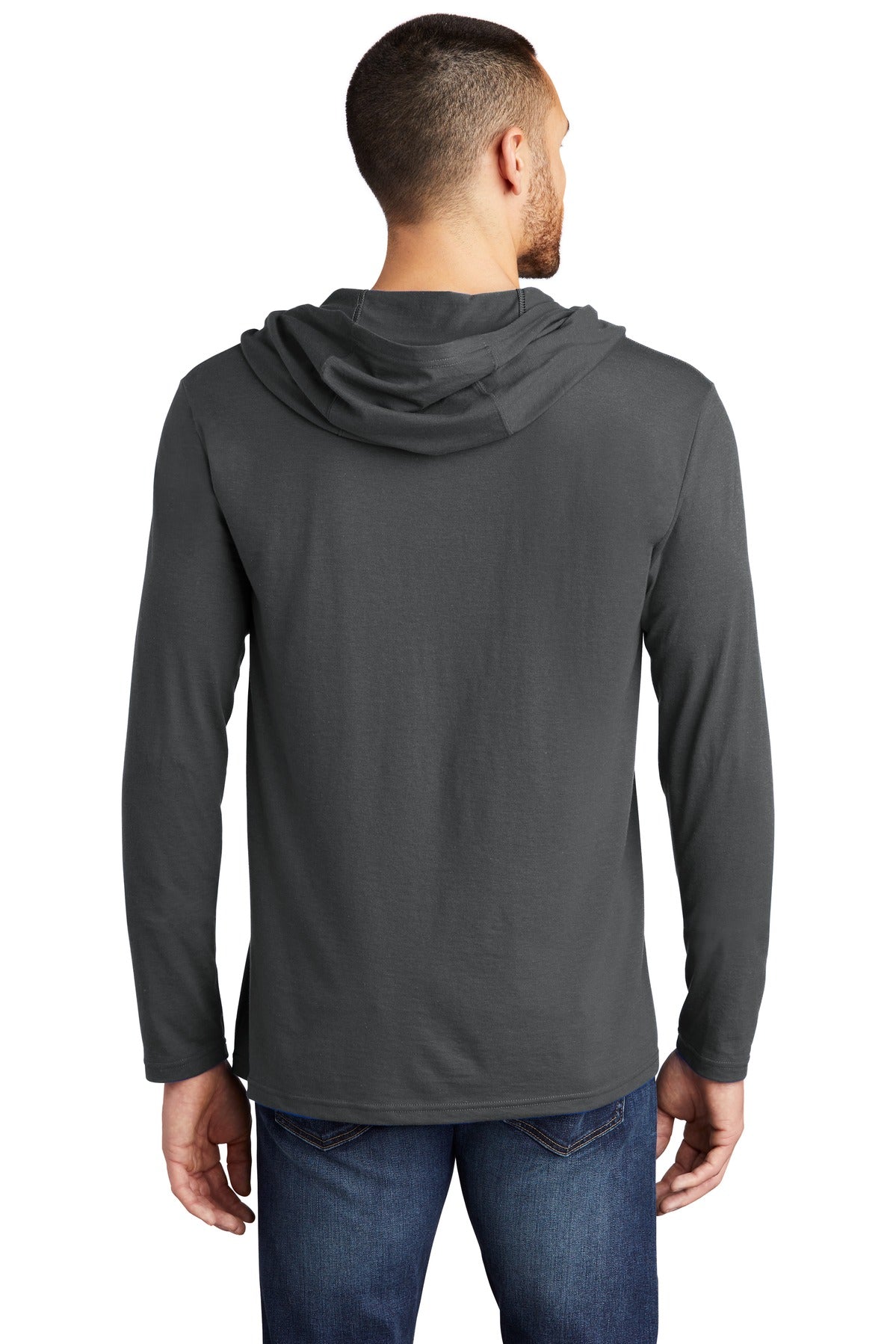 Charcoal District Perfect Tri Long Sleeve Hoodie. DM139 plain