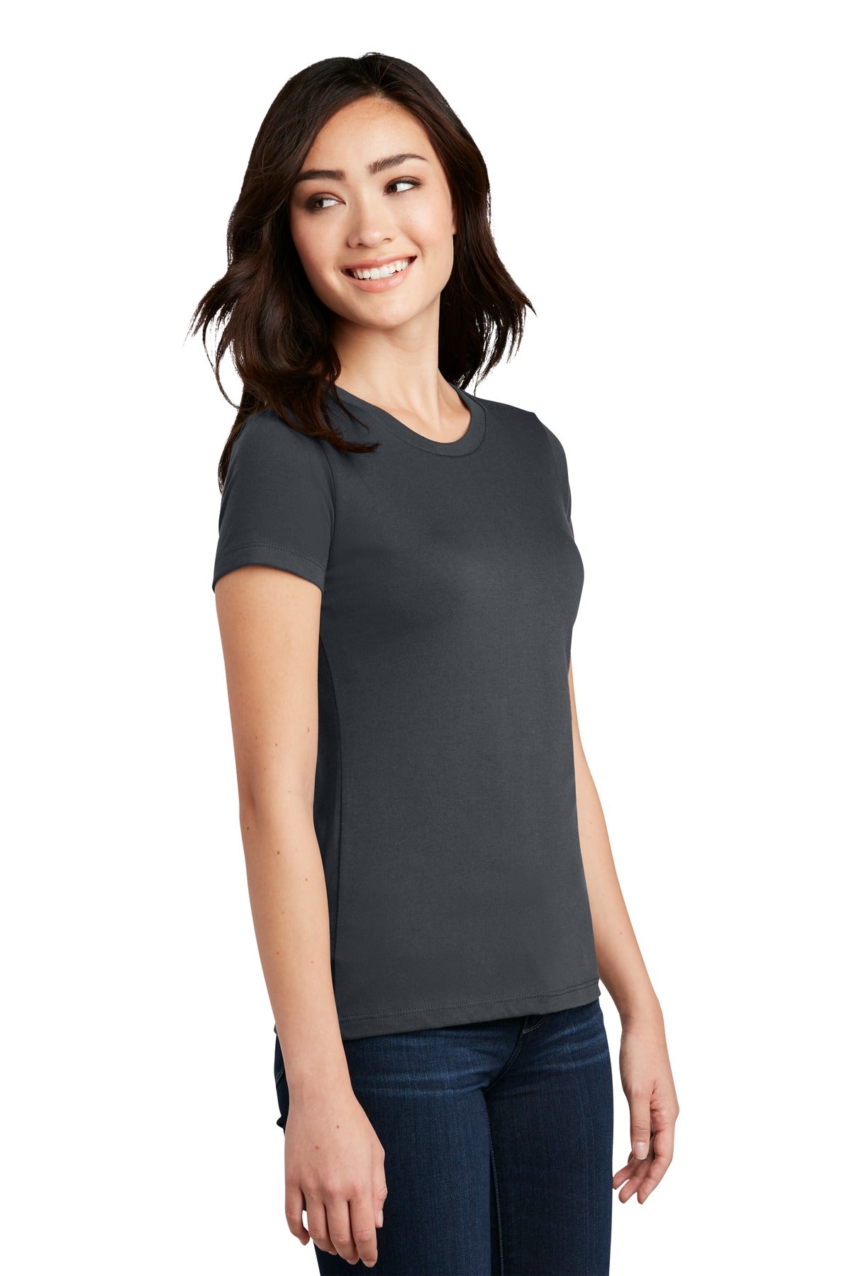 Charcoal District Women's Perfect Blend CVC Tee. DM108L plain