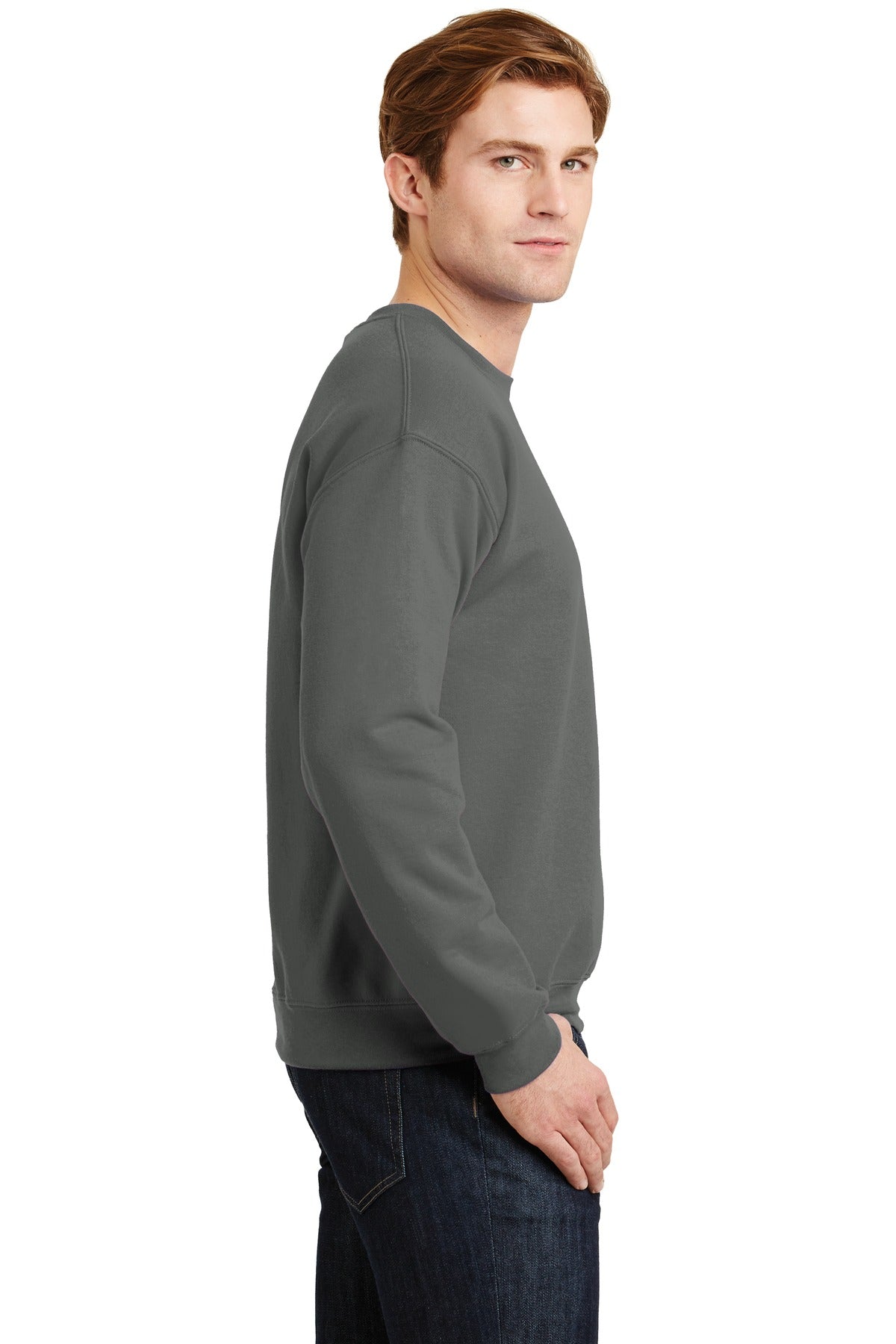 Charcoal Gildan Heavy Blend Crewneck Sweatshirt. 18000 plain
