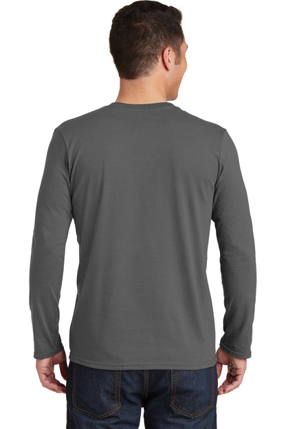 Charcoal Gildan Softstyle Long Sleeve T-Shirt. 64400 plain