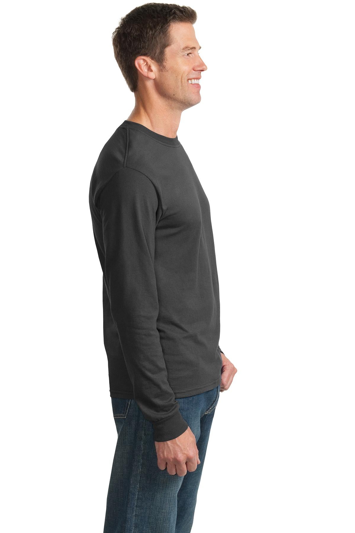 Charcoal Grey Jerzees - Dri-Power 50/50 Cotton/Poly Long Sleeve T-Shirt. 29LS plain